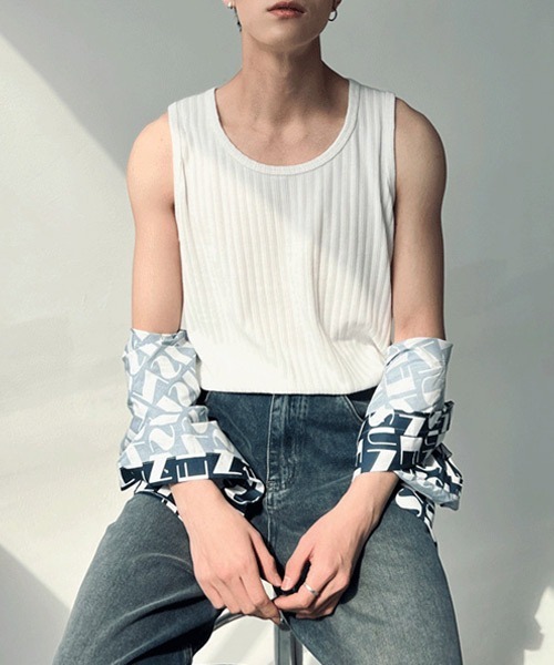 Ressaca(レサーカ)の「ルーズレイヤードタンクトップ(タンクトップ・メンズ・ホワイト/ブラック/グレー・L/XL/XXL/M)」の8枚目の写真