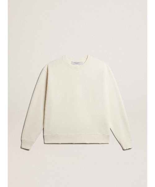 GOLDEN GOOSE(ゴールデングース)の「スウェットシャツ(ユーズドホワイト) バックに逆さまのロゴ - Asian fit(スウェット・メンズ・ホワイト系その他・M/S/XS/XXS)」の2枚目の写真
