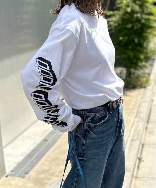 mi via loca(ミヴィアロカ)の「GILDAN OHHH NOOO NOOO 袖ロゴロンT 【PT NO. MVL035】(Tシャツ/カットソー・レディース・オフホワイト/ブラック/ナチュラル・MEDIUM/X-LARGE)」の7枚目の写真