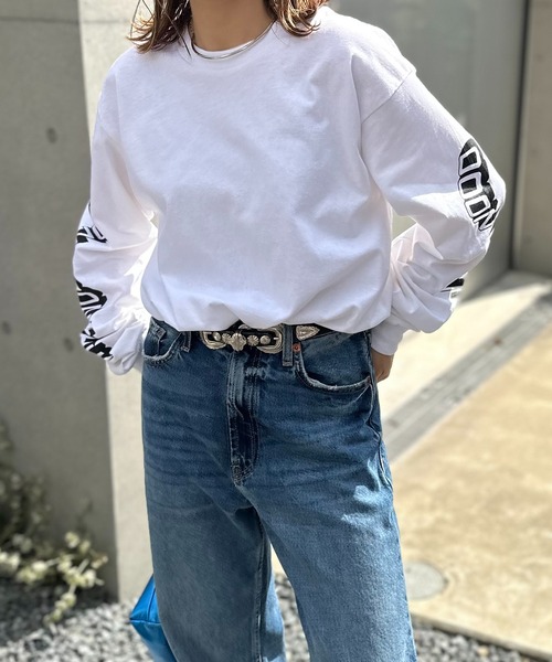 mi via loca(ミヴィアロカ)の「GILDAN OHHH NOOO NOOO 袖ロゴロンT 【PT NO. MVL035】(Tシャツ/カットソー・レディース・オフホワイト/ブラック/ナチュラル・MEDIUM/X-LARGE)」の8枚目の写真