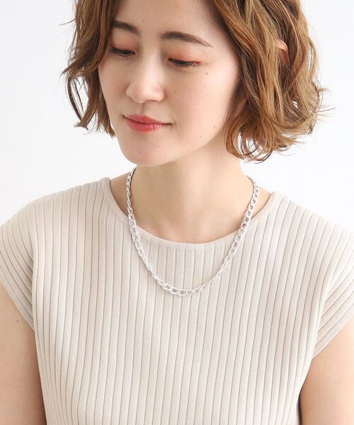 grove(グローブ)の「◆フラットメタルチェーンネックレス(ネックレス・レディース・シルバー/ピンクゴールド・00)」の7枚目の写真