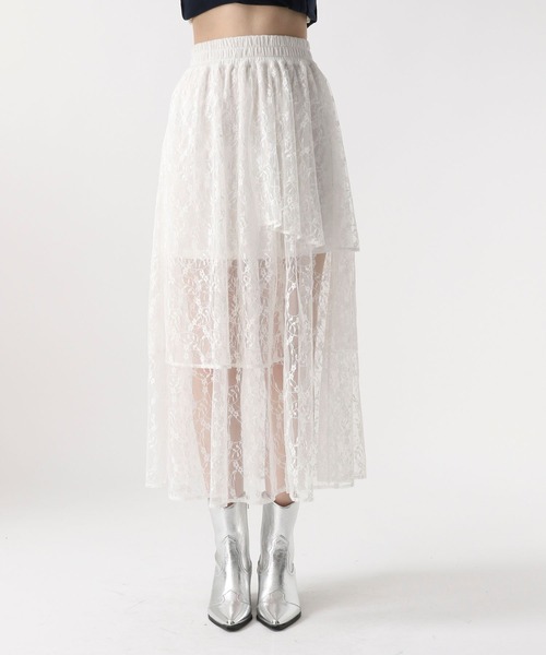 FOREVER 21（フォーエバー トゥエンティーワン）の「【2024SS】イレヘムレーススカート（スカート・レディース・オフホワイト/ブラック・FREE）」の12枚目の写真