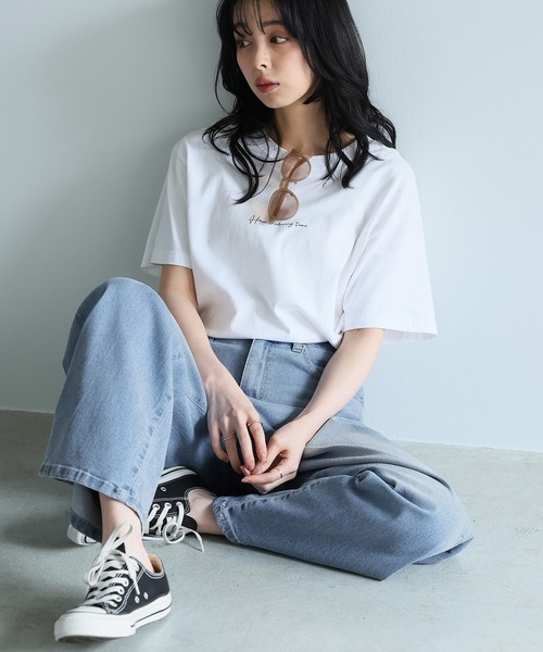 itto...(イット)の「【速乾・接触冷感・UVカット】クーリッシュデニムワイドパンツ(デニムパンツ・レディース・サックスブルー/ネイビー・XL/L/M)」の6枚目の写真