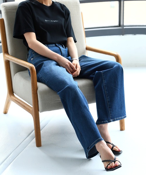 itto...(イット)の「【速乾・接触冷感・UVカット】クーリッシュデニムワイドパンツ(デニムパンツ・レディース・サックスブルー/ネイビー・XL/L/M)」の13枚目の写真