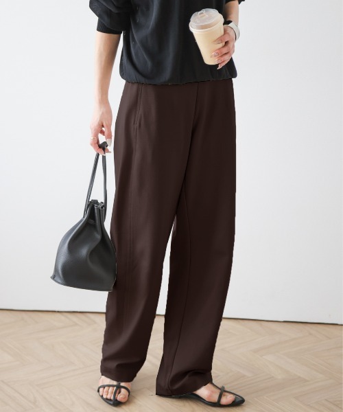 La-gemme（ラジェム）の「ポンチカーヴィパンツ（その他パンツ・レディース・グレー/アイボリー/ブラック/ブラウン/ネイビー/ベージュ・M/L）」の4枚目の写真