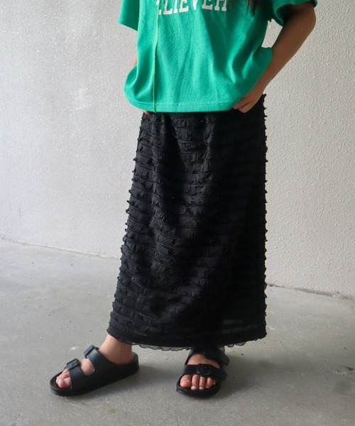 CIAOPANIC TYPY(チャオパニックティピー)の「【KIDS】フリルIラインスカート(スカート・キッズ・イエロー/パープル/ブラック・SMALL/MEDIUM/LARGE/X-LARGE/XX-LARGE)」の1枚目の写真