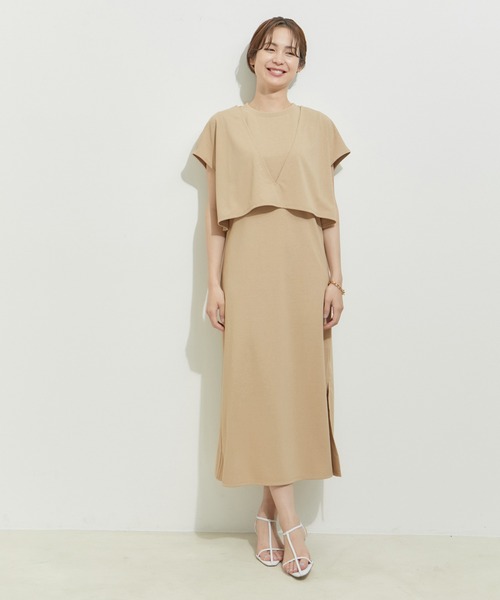 le cercle ADAM ET ROPE'(ルセルクルアダムエロペ)の「【SETアイテム】レイヤードセットワンピース(ワンピース・レディース・ベージュ/ネイビー/ブラック×ホワイト/ブラック系その他2・FREE)」の12枚目の写真