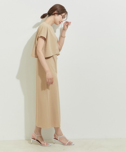 le cercle ADAM ET ROPE'(ルセルクルアダムエロペ)の「【SETアイテム】レイヤードセットワンピース(ワンピース・レディース・ベージュ/ネイビー/ブラック×ホワイト/ブラック系その他2・FREE)」の13枚目の写真