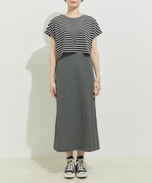 le cercle ADAM ET ROPE'(ルセルクルアダムエロペ)の「【SETアイテム】レイヤードセットワンピース(ワンピース・レディース・ベージュ/ネイビー/ブラック×ホワイト/ブラック系その他2・FREE)」の19枚目の写真