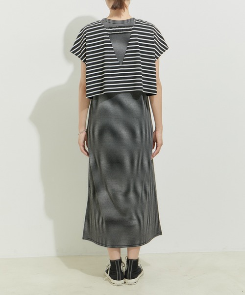 le cercle ADAM ET ROPE'(ルセルクルアダムエロペ)の「【SETアイテム】レイヤードセットワンピース(ワンピース・レディース・ベージュ/ネイビー/ブラック×ホワイト/ブラック系その他2・FREE)」の21枚目の写真