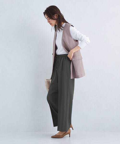 green label relaxing（グリーンレーベルリラクシング）の「［size SHORT/TALLあり］Airy エアリー ドロスト パンツ -ウォッシャブル-（その他パンツ・レディース・その他1/ベージュ/ダークグレー・TALL/SHORT/FREE）」の15枚目の写真