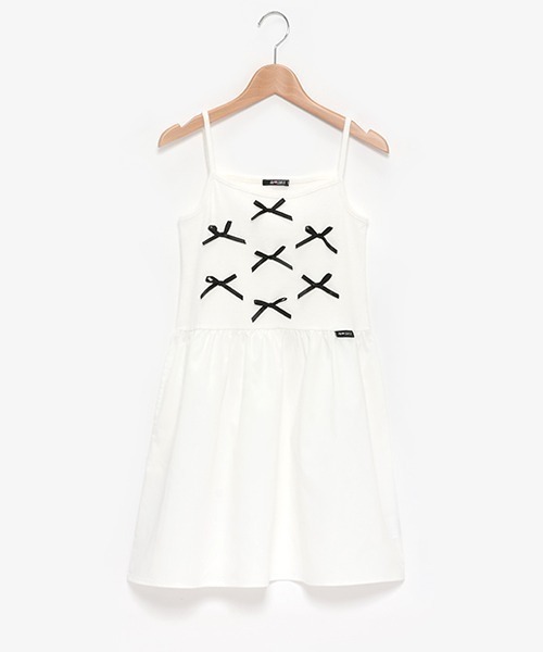 by LOVEiT（バイラビット）の「【WEB限定】リボンキャミワンピース（ワンピース・キッズ・ブルーグレー/ブラック/オフホワイト・120cm/130cm/140cm/150cm/160cm）」の2枚目の写真