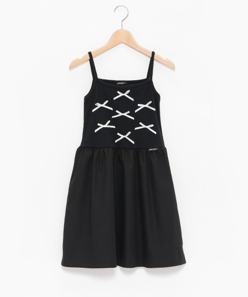 by LOVEiT（バイラビット）の「【WEB限定】リボンキャミワンピース（ワンピース・キッズ・ブルーグレー/ブラック/オフホワイト・120cm/130cm/140cm/150cm/160cm）」の3枚目の写真