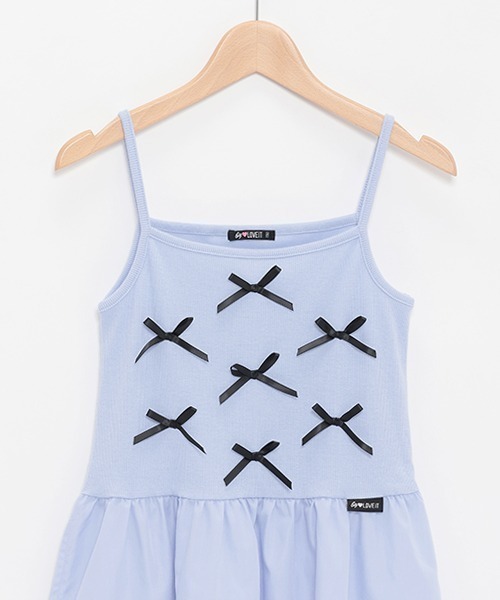 by LOVEiT（バイラビット）の「【WEB限定】リボンキャミワンピース（ワンピース・キッズ・ブルーグレー/ブラック/オフホワイト・120cm/130cm/140cm/150cm/160cm）」の6枚目の写真