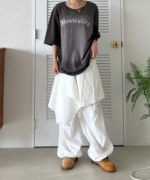 sedacle（セダクル）の「スタッズ巻きスカート【SETUP着用可能】（スカート・メンズ・グレー/オフホワイト/ブラック・FREE）」の7枚目の写真