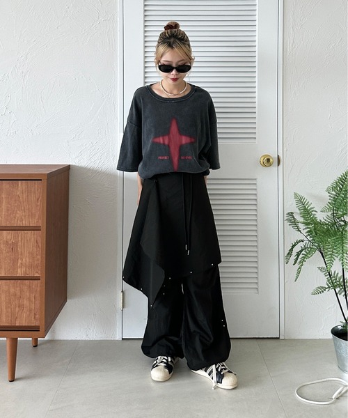 sedacle（セダクル）の「スタッズ巻きスカート【SETUP着用可能】（スカート・メンズ・グレー/オフホワイト/ブラック・FREE）」の13枚目の写真