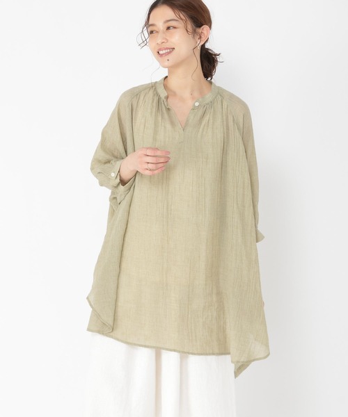 studio CLIP(スタディオクリップ)の「ソフトガーゼチュニックワンピース(チュニック・レディース・カーキ/ライトベージュ/ブルー/ダークグレー・FREE)」の3枚目の写真