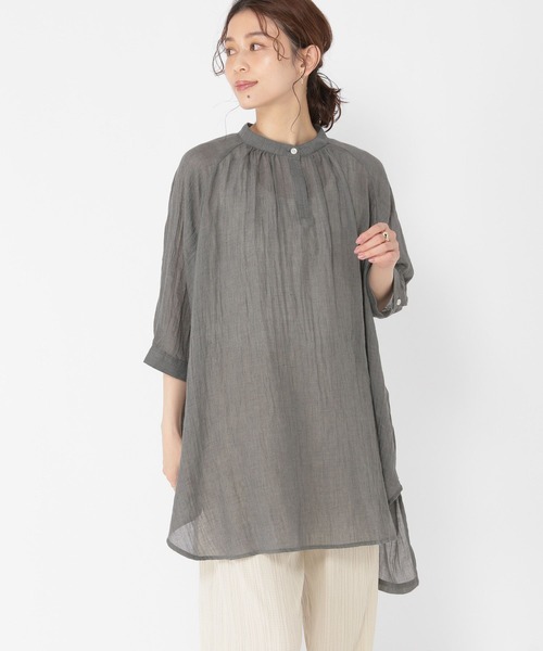 studio CLIP(スタディオクリップ)の「ソフトガーゼチュニックワンピース(チュニック・レディース・カーキ/ライトベージュ/ブルー/ダークグレー・FREE)」の6枚目の写真