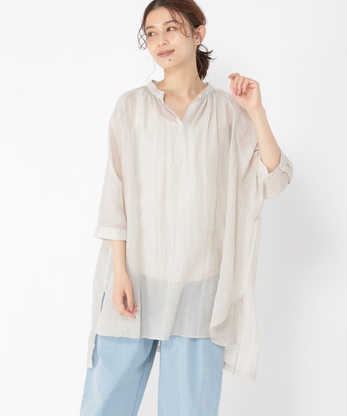 studio CLIP(スタディオクリップ)の「ソフトガーゼチュニックワンピース(チュニック・レディース・カーキ/ライトベージュ/ブルー/ダークグレー・FREE)」の8枚目の写真