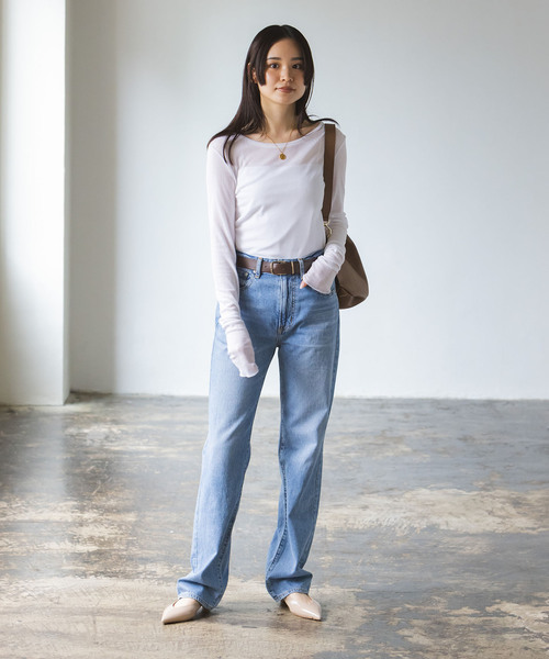 Noble（ノーブル）の「《追加》シアーテレコロングスリーブプルオーバー（Tシャツ/カットソー・レディース・ブラック/ホワイト・FREE）」の22枚目の写真