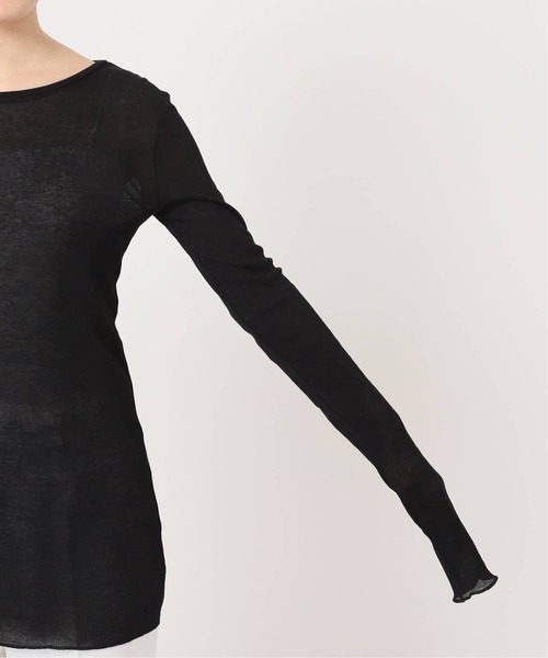 Noble（ノーブル）の「《追加》シアーテレコロングスリーブプルオーバー（Tシャツ/カットソー・レディース・ブラック/ホワイト・FREE）」の13枚目の写真