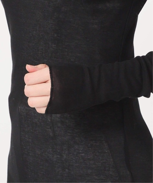 Noble（ノーブル）の「《追加》シアーテレコロングスリーブプルオーバー（Tシャツ/カットソー・レディース・ブラック/ホワイト・FREE）」の12枚目の写真