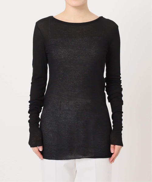 Noble（ノーブル）の「《追加》シアーテレコロングスリーブプルオーバー（Tシャツ/カットソー・レディース・ブラック/ホワイト・FREE）」の10枚目の写真