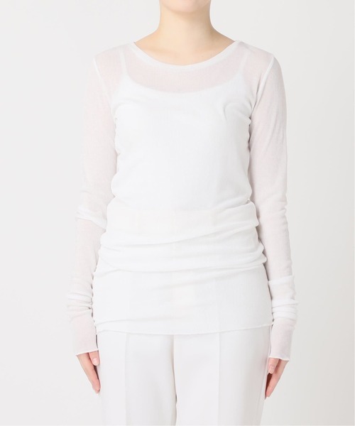 Noble（ノーブル）の「《追加》シアーテレコロングスリーブプルオーバー（Tシャツ/カットソー・レディース・ブラック/ホワイト・FREE）」の8枚目の写真