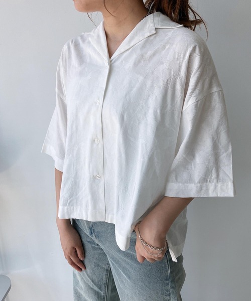 AS KNOW AS plus(アズノゥアズプラス)の「◎開襟シンプル半袖シャツ(シャツ/ブラウス・レディース・ホワイト系/ブラック系/グリーン系/ブルー系・FREE)」の22枚目の写真