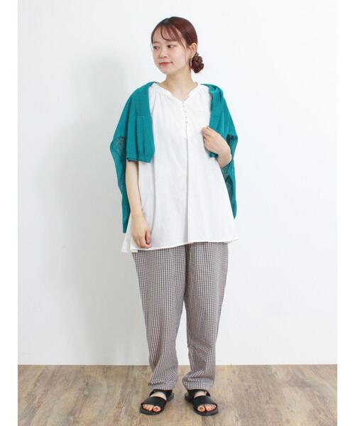 Samansa Mos2(サマンサ モスモス)の「くるみボタンスキッパーブラウス(シャツ/ブラウス・レディース・チャコールグレー/ブルー/オフホワイト/イエロー・F)」の22枚目の写真