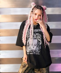 ビッグシルエットグラフィックTシャツ【オーバーサイズ】【ロング丈】