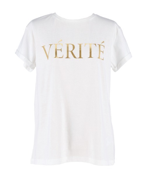 箔プリント袖ロールアップTシャツ（Tシャツ/カットソー）｜coca
