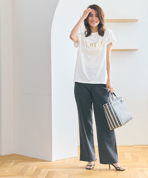 coca(coca)(コカ)の「【WEB限定セール】箔プリント袖ロールアップTシャツ(Tシャツ/カットソー・レディース・A/B・L/S/M)」の11枚目の写真
