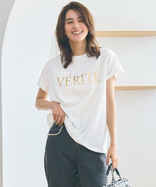 coca(coca)(コカ)の「【WEB限定セール】箔プリント袖ロールアップTシャツ(Tシャツ/カットソー・レディース・A/B・L/S/M)」の10枚目の写真