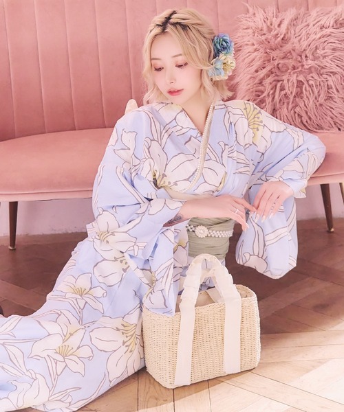Retica（レティカ）の「浴衣 バッグ ハンドルテープリボンペーパーかごバッグ かわいい（かごバッグ・レディース・アイボリー/ブラウン・FREE）」の2枚目の写真