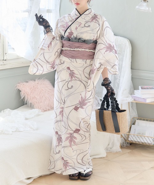 Retica（レティカ）の「浴衣 バッグ ハンドルテープリボンペーパーかごバッグ かわいい（かごバッグ・レディース・アイボリー/ブラウン・FREE）」の10枚目の写真