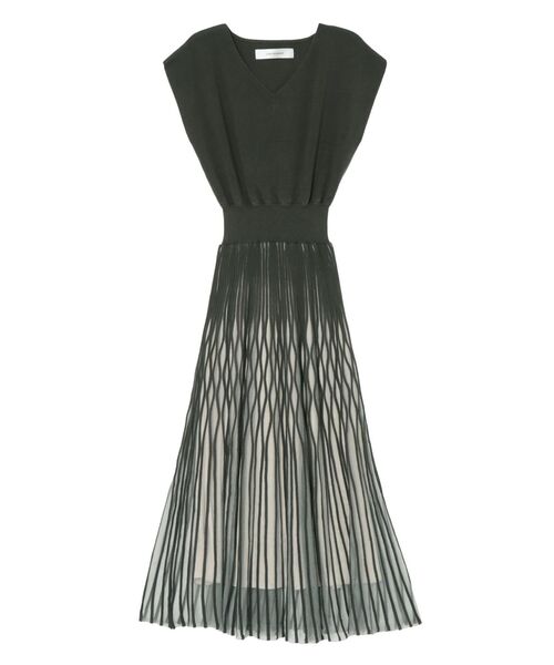 LAGUNAMOON(ラグナムーン)の「シアーパターンニットワンピース(ワンピース・レディース・ライトグリーン/チャコールグレー/ブラウン・MEDIUM/SMALL)」の4枚目の写真