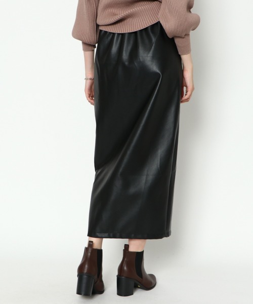 GORGE(ゴージ)の「《美脚スリット》レディース フェイクレザー タイトスカート ロング丈 体型カバー 秋冬(スカート・レディース・ブラック・F)」の5枚目の写真
