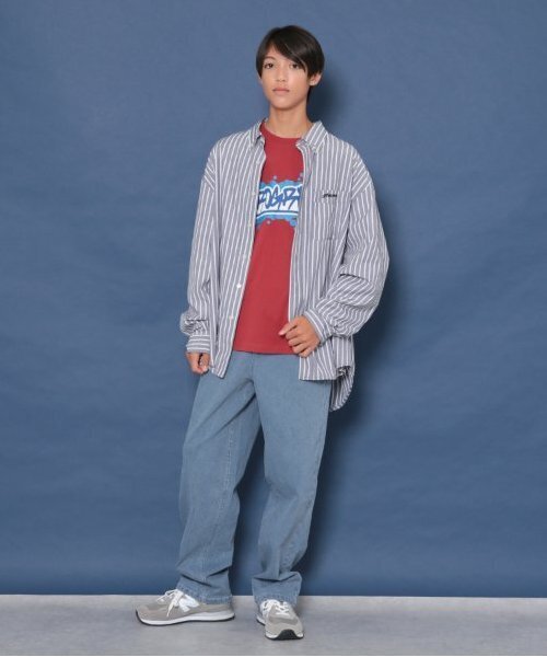 GLAZOS（グラソス）の「ストレッチデニム・ワイドバギーパンツ（その他パンツ・キッズ・インディゴブルー/ライトブルー/ブラック・140cm/150cm/160cm/170cm）」の7枚目の写真