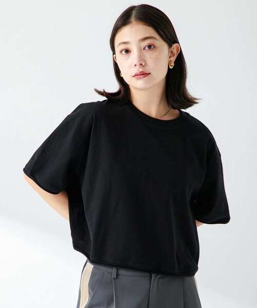 URBAN RESEARCH Sonny Label（アーバンリサーチサニーレーベル）の「USAコットンクロップドワイドTシャツ（Tシャツ/カットソー・レディース・ブラック/ピンク/オフホワイト・FREE）」の3枚目の写真