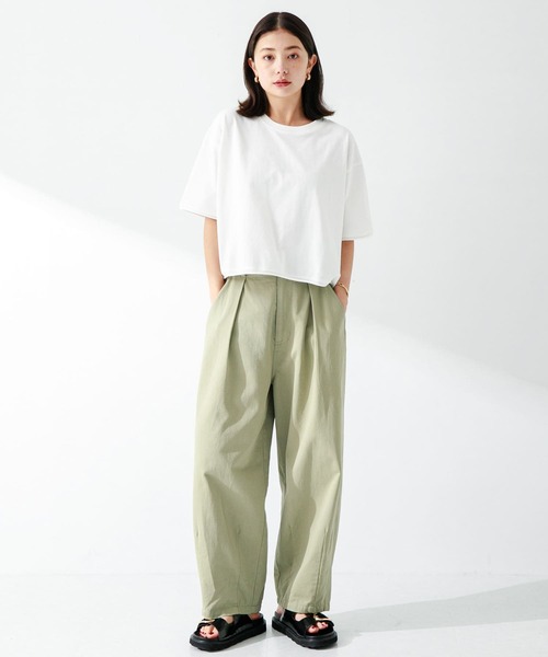 URBAN RESEARCH Sonny Label（アーバンリサーチサニーレーベル）の「USAコットンクロップドワイドTシャツ（Tシャツ/カットソー・レディース・ブラック/ピンク/オフホワイト・FREE）」の6枚目の写真