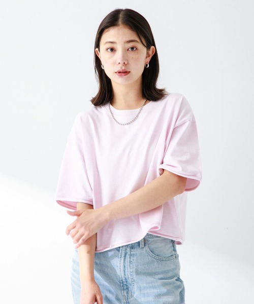 URBAN RESEARCH Sonny Label（アーバンリサーチサニーレーベル）の「USAコットンクロップドワイドTシャツ（Tシャツ/カットソー・レディース・ブラック/ピンク/オフホワイト・FREE）」の22枚目の写真