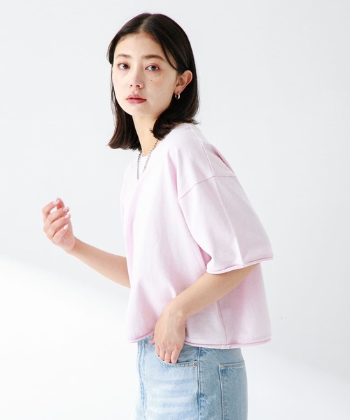 URBAN RESEARCH Sonny Label（アーバンリサーチサニーレーベル）の「USAコットンクロップドワイドTシャツ（Tシャツ/カットソー・レディース・ブラック/ピンク/オフホワイト・FREE）」の20枚目の写真