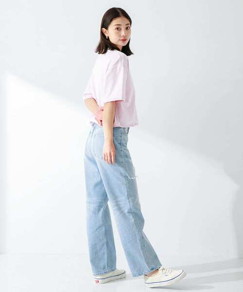 URBAN RESEARCH Sonny Label（アーバンリサーチサニーレーベル）の「USAコットンクロップドワイドTシャツ（Tシャツ/カットソー・レディース・ブラック/ピンク/オフホワイト・FREE）」の17枚目の写真