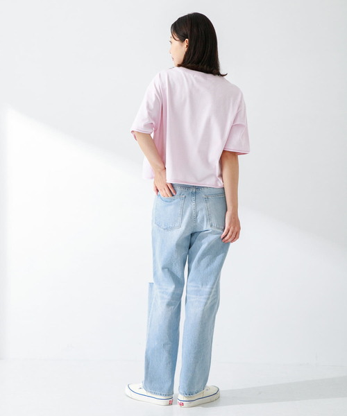 URBAN RESEARCH Sonny Label（アーバンリサーチサニーレーベル）の「USAコットンクロップドワイドTシャツ（Tシャツ/カットソー・レディース・ブラック/ピンク/オフホワイト・FREE）」の16枚目の写真