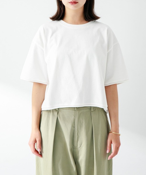 URBAN RESEARCH Sonny Label（アーバンリサーチサニーレーベル）の「USAコットンクロップドワイドTシャツ（Tシャツ/カットソー・レディース・ブラック/ピンク/オフホワイト・FREE）」の15枚目の写真