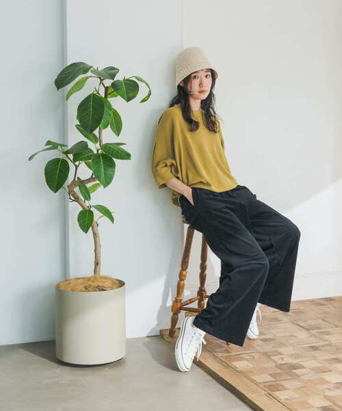 URBAN RESEARCH DOORS（アーバンリサーチドアーズ）の「ベロアコールイージーパンツ（その他パンツ・レディース・グレー/ブラック・MEDIUM）」の9枚目の写真