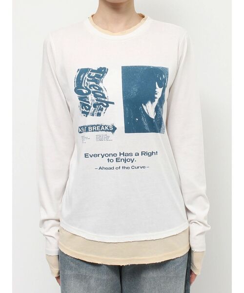 jouetie（ジュエティ）の「グランジカラーレイヤードロンT（Tシャツ/カットソー・レディース・ブラック/オフホワイト/ピンク・MEDIUM）」の4枚目の写真