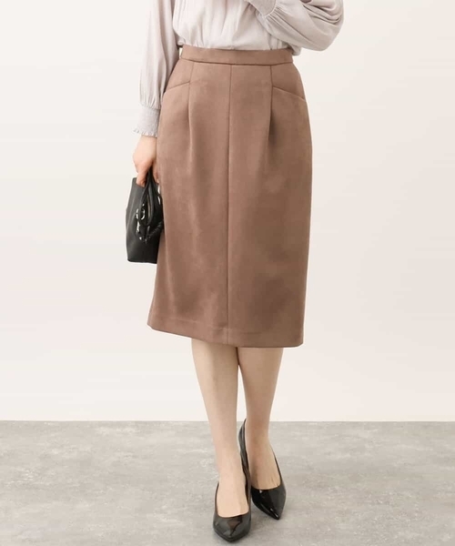 【セール】スウェードボンディングタイトスカート/洗える（スカート）｜OFUON（オフオン）