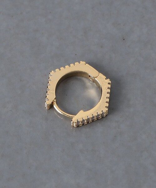 【セール】サイドパヴェ ヘキサゴン フープピアス（ピアス（両耳用））｜UNITED ARROWS（ユナイテッドアローズ）